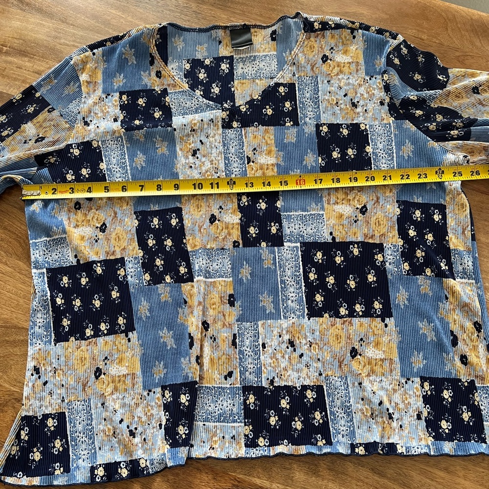 Patchwork Floral Long Sleeve Top - image 2